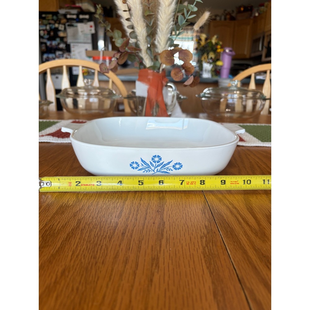 Corning Ware Blue Cornflower 10 Inch Square Casserole Dish P-10-B Made in USA